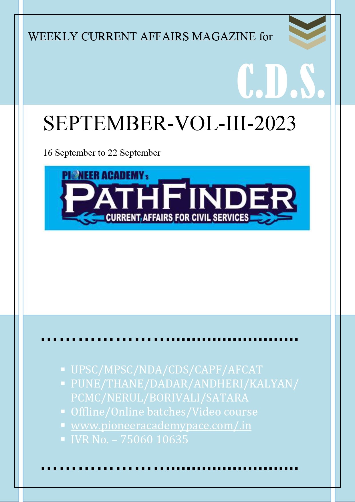 CDS-SEPTEMBER-VOL III- 2023